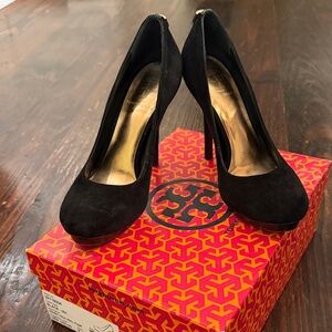 Tory Burch Black Suede Heels